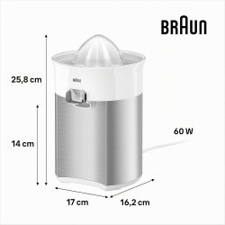 Bela Braun CitrusQuick 5 CJ5050 WH električna cediljka za citruse sa kućištem od nerđajućeg čelika